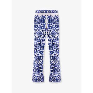 Dolce & Gabbana Women Silk Trousers With Majolica Print